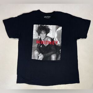 Whitney Houston Graphic T-shirt Men XL Black Short Sleeve Music
